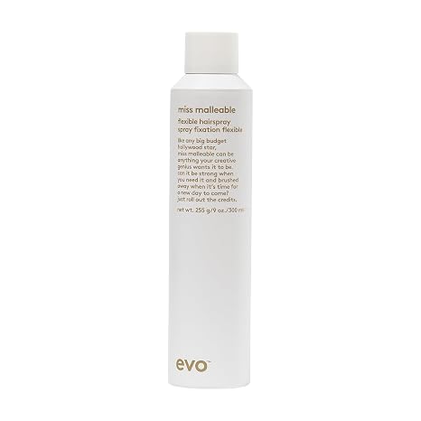 EVO Miss Malleable Flexible Hairspray - Strong Hold Hairspray, Malleable For Long Lasting Style, Shape Control & Brushable Finish