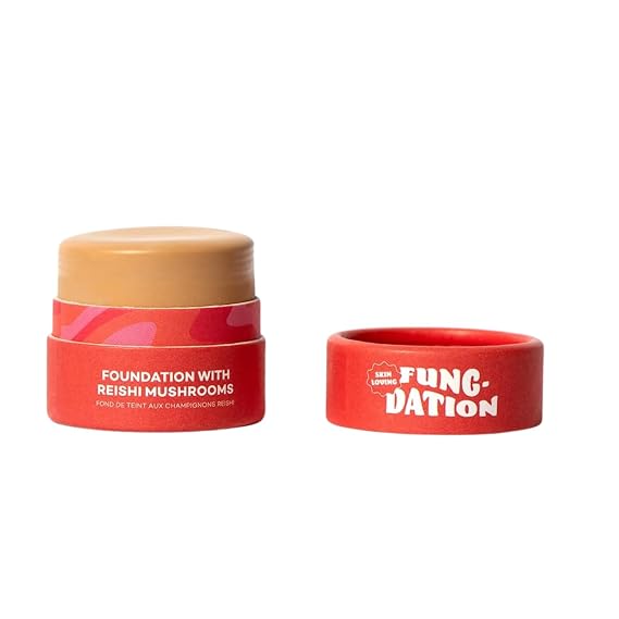 Axiology Fungdation Mushroom Foundation Face Makeup Creamy Wrinkle Defying Minimize Fine Lines Infused with Reishi Deep Hydration Natural Youthful Look Light to Medium Coverage 11.3g (Shade 5)