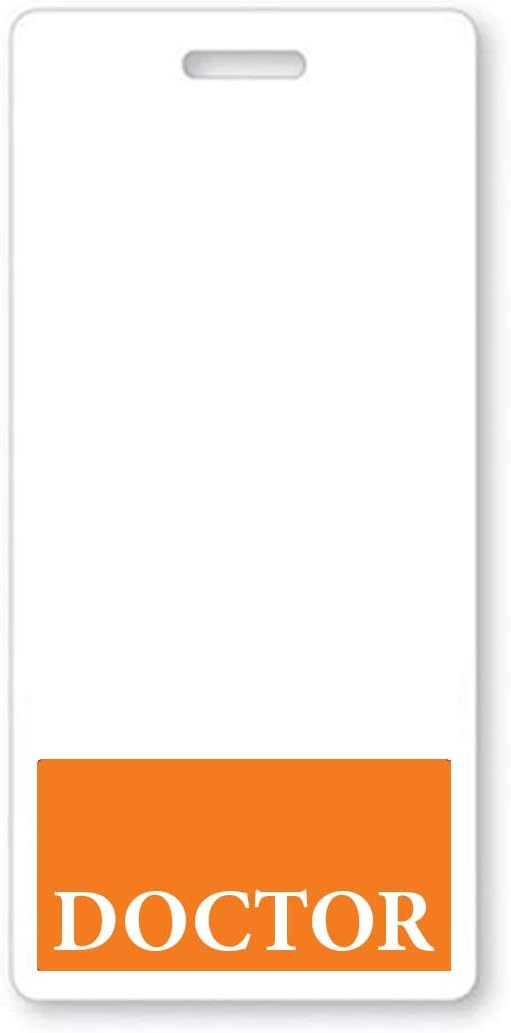 Doctor Badge Buddy - Heavy Duty Vertical Badge Buddies for Doctors - Spill & Tear Proof Cards - 2 Sided USA Printed Quick Role Identifier ID Tag Backer by Specialist ID