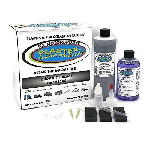 Plastex Plastic and Fiberglass Repair - Easily fix, Recreate Broken Plastic, Wood and Much More! Plastex LargeShop Kit Black