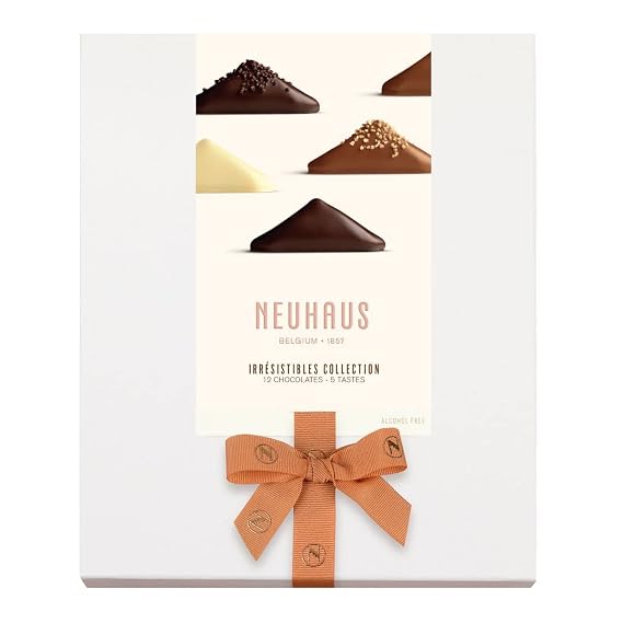 Neuhaus Belgian Chocolate Les Irresistibles Collection Box 12 Iconic Neuhaus Irresistibles Chocolates in Milk, White and Dark Chocolate Gourmet Chocolate Gift