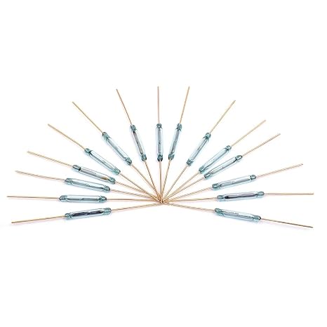 15Pcs Reed Switch with Gilded Lead Normally Open (N/O) Magnetic Induction Switch Electromagnetic for Arduino (Pack of 15) CYT1065