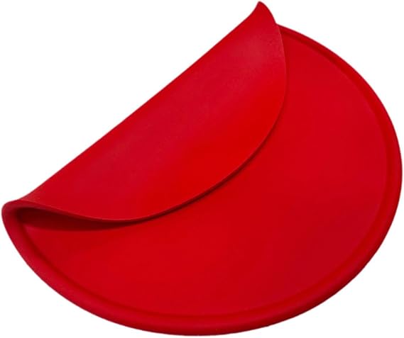 Silicone Pizza Crust Training Props Flying Pancake Sturdy Chef Pizza Tools Smooth Surface Practical Silicone Dough Pizza, Red