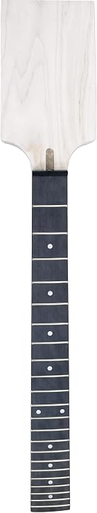 Unfinished Electric Guitar Neck, 22 Fret 25.5 inch Maple Neck Rosewood Fretboard Half Paddle Headstock Guitar Parts Replacement Nut 43mm