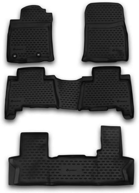 Element Custom Fit Premium Non-Slip Rubber Floor Mats for Toyota Land Cruiser Prado, Black