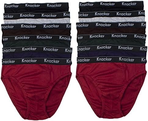 6 Pack Mens Cotton Stretch Boxers Bikinis Briefs Underwear Solid Knocker M 32-34 6 Pack Mens 100% Cotton Bikini Briefs Knocker Brand Soft Stretch Underwear for Everyday Comfort Breathable Fit