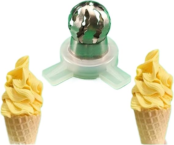 1 Modeling Lid Wavy Flower Stainless Steel Nozzle Cap Accessory Fitting, Compatible With ZM MK Soft Ice Cream Machines 29mm Inner Diameter