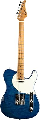 EART NK-C1 Classic Electric Guitar Maple Fingerboard,Stainless Steel Frets,Flame Maple Veneer-Blue