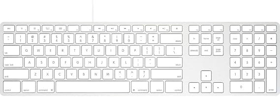 Matias Wired Aluminum Keyboard W/Numeric KEYPAD for MAC Silver