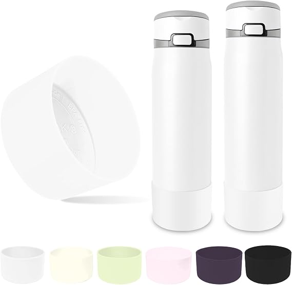 Compatible Silicone Boot for Simple Modern Mesa Loop 24oz & 30oz,BPA-free,Precision Fit Water Bottle Bottom Sleeve, Anti-Slip Protective Cover,Aesthetic Colors (Winter White Mix)