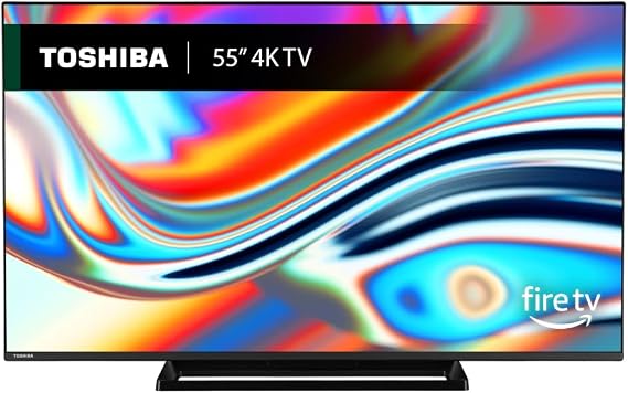 Toshiba UF3F 55 Inch Fire 4K HDR TV, TRU Picture Engine, HDR10, Dolby Vision & Atmos, Sound by Onkyo, DTS Virtual X, Alexa Voice Remote [Energy Class E]