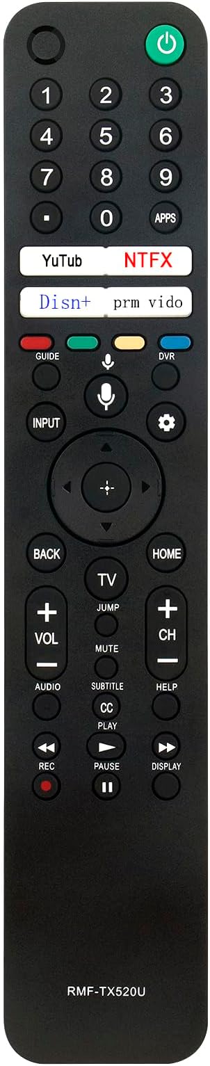 RMF-TX520U MG3-TX520U Voice Replace Remote Control with MIC fit for Sony Smart TV Series A80J X95J X91J X90J X85J X80J XR-55A80J XR-65A80J XR-77A80J XR65A80CJ XR77A80CJ XR-65X95J XR-75X95J XR-85X95J