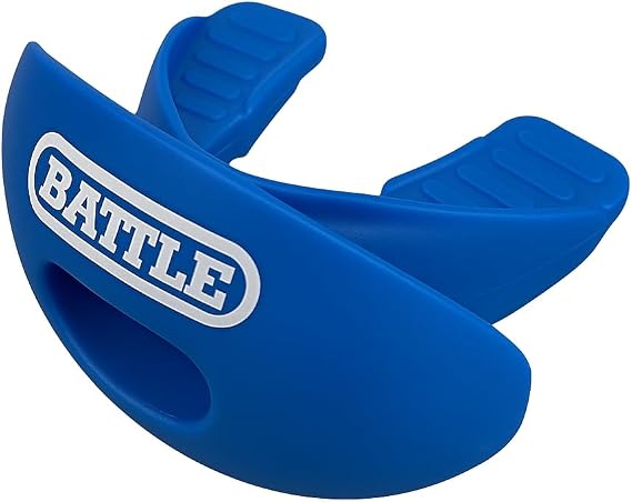 Battle Oxygen Lip Protector Mouthguard with Convertible Strap Football and Sports Mouth Guard Maximum Oxygen Supply Mouthpiece Fits With or Without Braces Impact Shield Covers Lips and Teeth