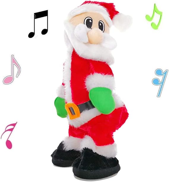 ALIMITOPIA Twerking Santa Electric Toy,Christmas Musical Doll Dancing and Singing Xmas Plush Wiggle Hip Santa Claus Electric Toy Funny Gift(English Song)