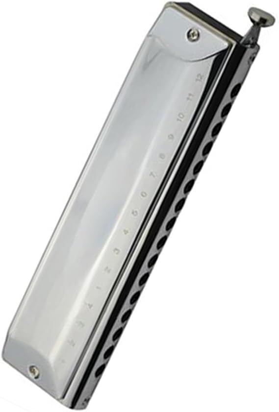 harmonica Chromatic Harmonica 16 Hole /64 Tones Musical Instrument Professional Performance Wind Instrument Mouth Organ (Color : Sliver)