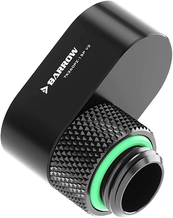 Barrow G1/4" 360 Degree Rotation 15mm Offset Adapter, Black