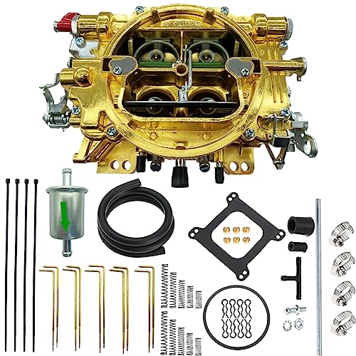 9905 4 Barrel Carburetor Replacement for 600 CFM Manual Choke Carburetor Square Flange Golden