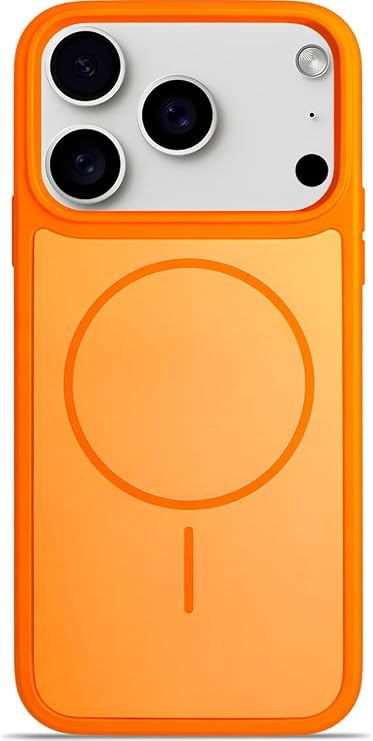 Ehr. iPhone 17 Pro/iPhone 18 Pro ile Uyumlu MagSafe Wireless Şarj Özellikli Kılıf, Kamera Korumalı, Yumuşak Dokulu Darbe Emici Premium Arka Kapak (Turuncu, iPhone 17 Pro/iPhone 18 Pro)