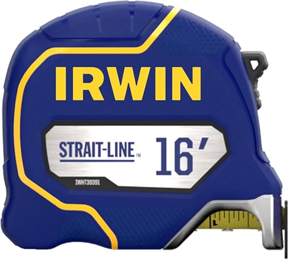 Irwin Tools IRWIN Strait-Line 16ft Tape Measure with Retreat Control for All Your Measuring Needs (IWHT39391S)