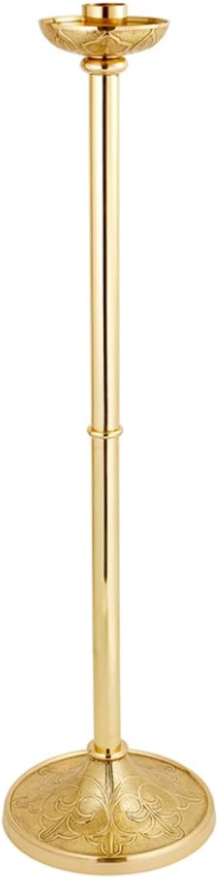 Solid Brass Large Paschal Candlestick, Church Altar Candle Holder, 44 Inch