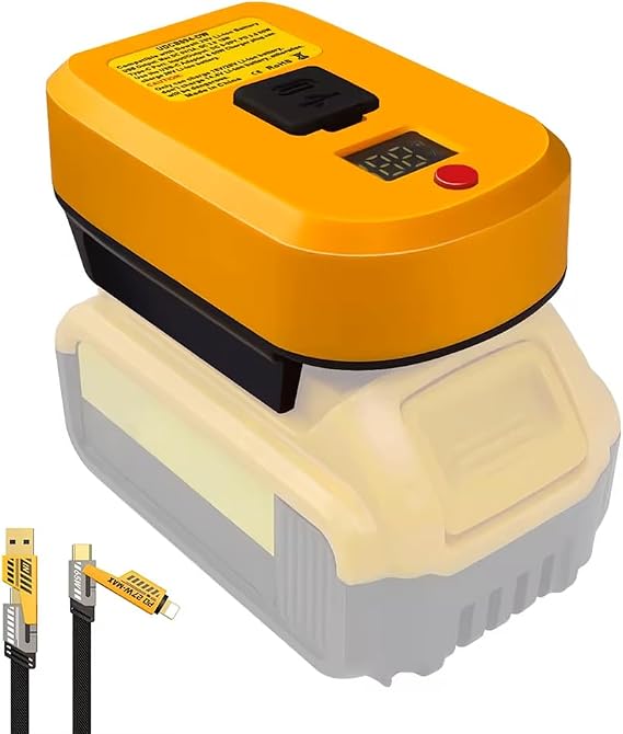 DeWalt 20V USB-C Charger Battery Adapter Power Bank for DeWalt MAX, XR & FlexVolt Fast USB-C & USB-A Charging Station