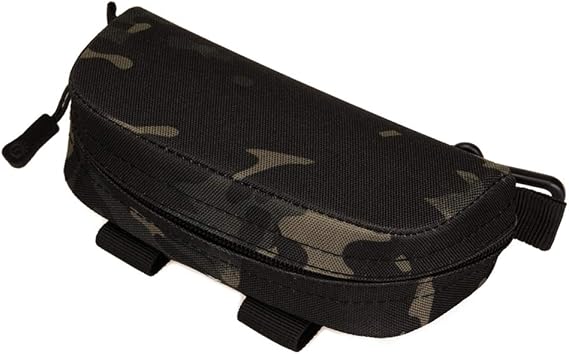 Tactical Eyeglasses Case Molle Zipper Sunglasses Carrying Bag Nylon Men's Eyeglass Hard Box Cases with Clip