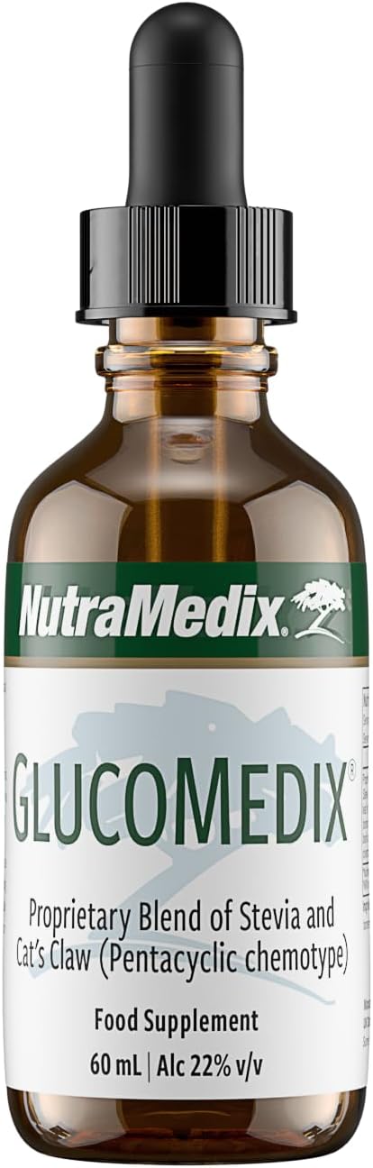 NutraMedix GlucoMedix® Liquid Herbal Drops – Stevia & Samento Blend • Bioavailable Tincture • Vegan, No Preservatives –60ml