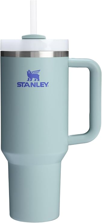 STANLEY Quencher H2.0 Flow State Tumbler, 40 oz, Blue Cactus | Handle and Straw | 3-Position Lid | Cup Holder Compatible for Travel | Insulated Stainless Steel Cup | BPA-Free