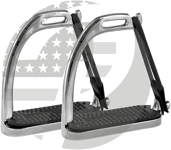 4'', 4.25, 4.50,4.75, 5 Inch Peacock Horse Stirrups Polish Equestrian Safety Iron Fillis Stirrups for Adult/Children