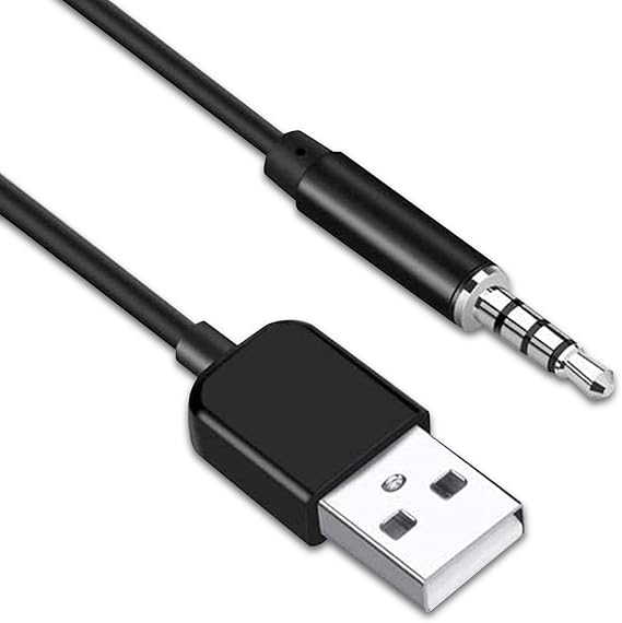 USB to 3.5mm Jack Audio Adapter, AUX Charge Cable for MP3 Player