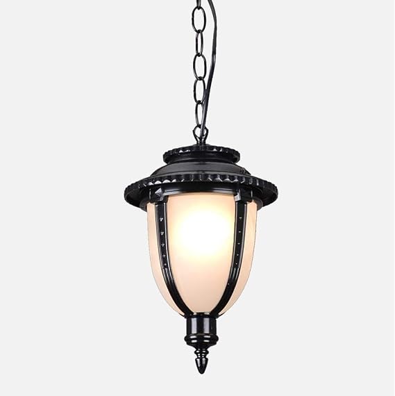 AVFORA Outdoor Chandelier Farmhouse Chandelier Balcony Staircase Corridor Pendant Lights Ceiling Chandelier Lighting for Landscape Garden Vineyard (Color : Black-s-16 * 27cm)