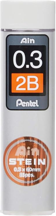 Pentel Mekanik Kurşun Kalem Ucu, 15 Adet, 0.3 mm, 2B