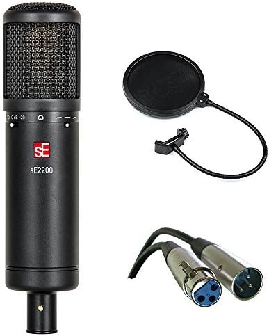 sE Electronics sE2200 Studio Condenser Cardioid Microphone with Isolation Pack plus XLR-XLR Cable and Pop Filter