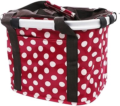Kkekos Bike Basket Detachable Waterproof Bike Front Basket Foldable Cargo Carrier for Mountain Bike with 12LBS Payload Capacity Pet Carrier Easy Installation