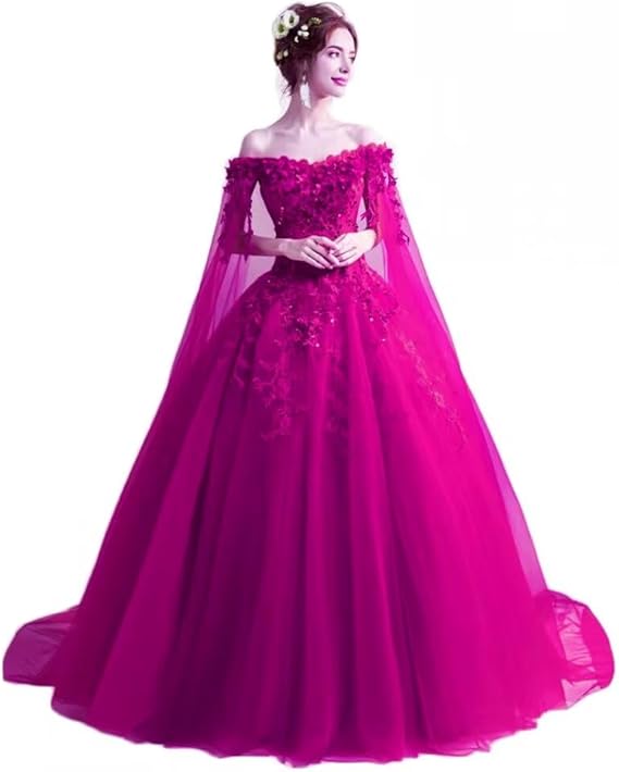LEJY Women's Off The Shoulder Dress Masquerade Ball Gowns Prom Dress 2019