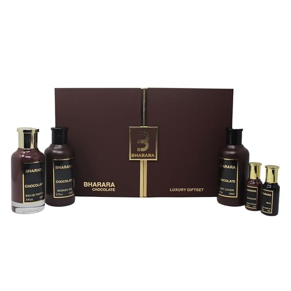 Bharara Chocolate Bath & Body Eau De Parfum 5 Pc Gift Set Unisex