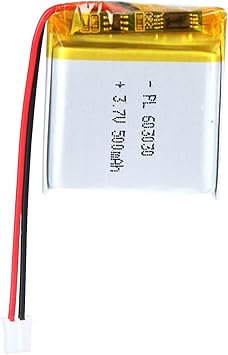 3.7V 500mAh 603030 Lipo Battery Rechargeable Lithium Polymer ion Battery Pack with PH2.0mm JST Connector