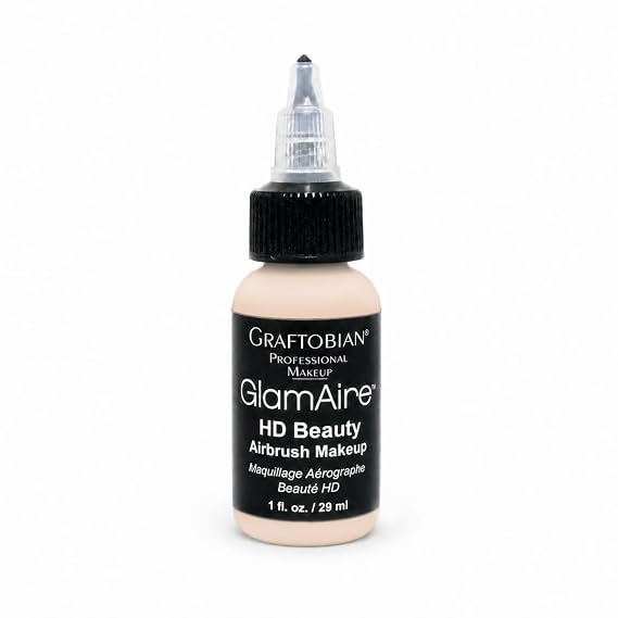 GlamAire Airbrush Makeup by Graftobian - High Definition Airbrush Foundation, Professional Formula for Long-Lasting Wear, For Makeup Artists and Beauty Aficionados, Made in USA, Bombshell (N)