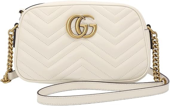 Gucci 447632 DTD1T 9022 Women's Mini Shoulder Bag, GG Marmont Leather, White