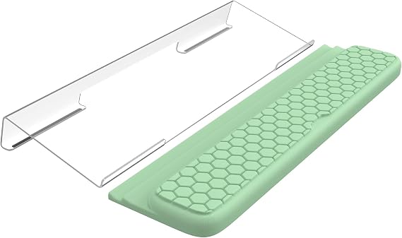 iCasso Ergonomic Keyboard Stand and Wrist Rest Pad,Memory Foam with Wrist Support for Computer Laptop,Non-Slip Arm Rest Wrist Guard with Acrylic Tilted Holder for Home,Office,Gaming(Green)