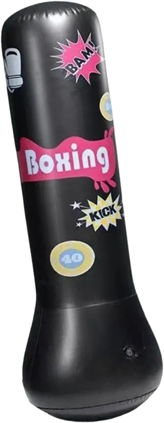 Menolana Inflatable Punching Bag Freestanding Taekwondo Practicing Boxing Punch Bag Boxing Training Device for Outdoor Workout Adults, Black