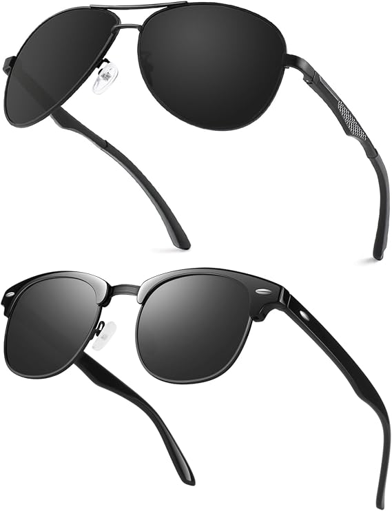 GQUEEN Classic Polarized Sunglasses for Mens Womens Bundle