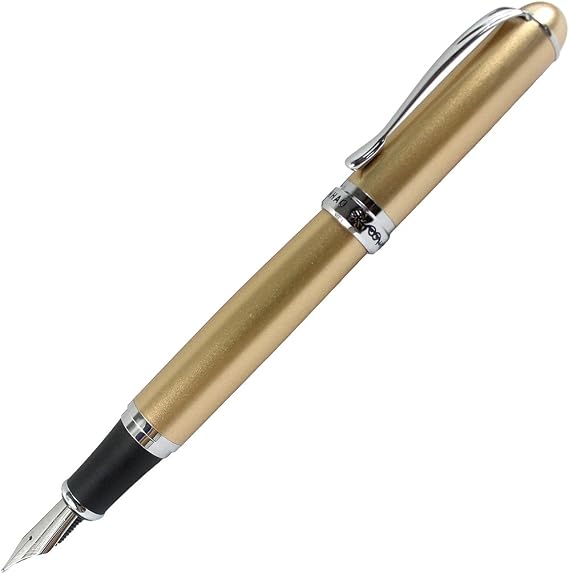 Gullor Jinhao X750 Fountain Pen Stainless Steel Medium 18KGP Nib - Gold
