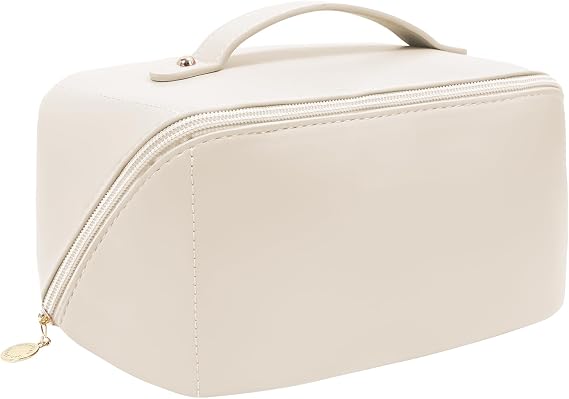 Travel Makeup Bag, Large Capacity Cosmetic Bags for Women, Waterproof Portable Toiletry Bag with Multiple Compartments for Organizer