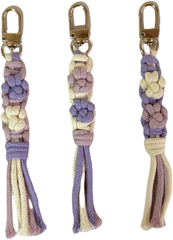 Boho Macrame Cat Claw Keychain