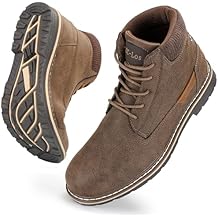 CC-Los Men's Ankle Chukka Work Boots Durable Outdoor Comfort with Anti-Slip Sole Cushioned Support Size 7-13.5