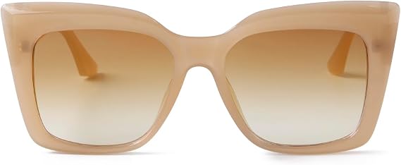 GIFIORE Oversized Cat Eye Sunglasses For Women Vintage Fashion Nude Cateye Sun Glasses