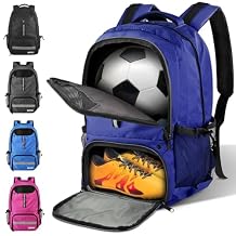 BROTOU Soccer Backpack Sports Bag with Ball Holder and Shoe Compartment for Football Basketball Volleyball Rugby