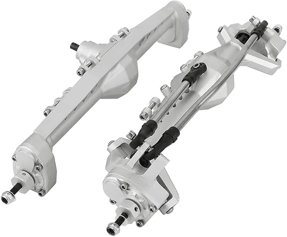 Full CNC Aluminum Alloy Front Rear Portal Axle for 1/10 RC Crawler Car Axial Capra 1.9 UTB, Completes Axle Set Metal Upgrades (Silver)