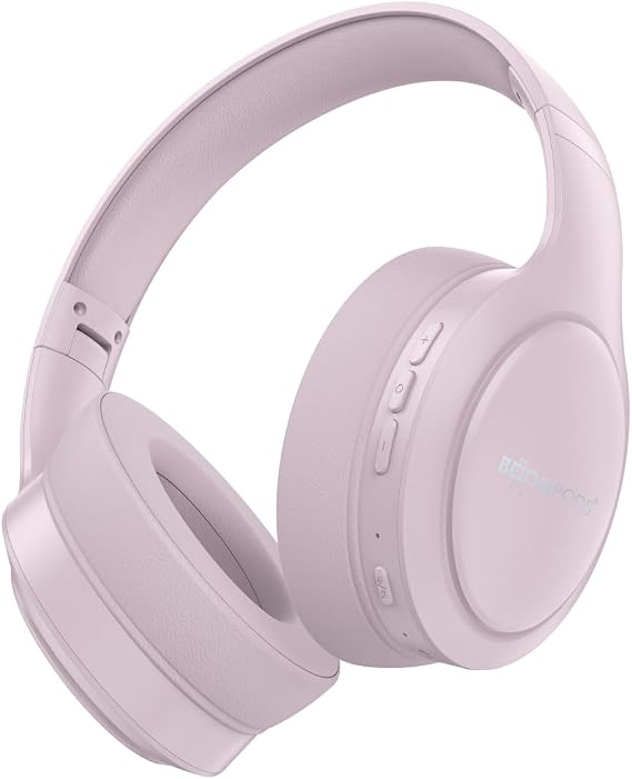 Boompods Headpods Pro 2 Kulak Üstü Kulaklık - Kulak Üstü Katlanabilir Bluetooth Kulaklık, Dahili Mikrofonlu Hafif Kablosuz Kulaklık, 50+ Saat Kablosuz Çalma Süresi, PillowFoam Konforu - Pembe
